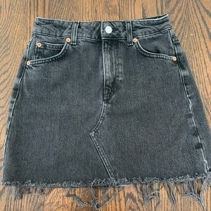 Top shop black/grey denim skirt